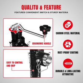 BIG RED 2000 LBs Capacity Weld on Pipe Mount Swivel Trailer Jack, ATR39003R