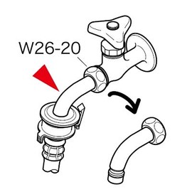 KVK 自動洗濯機用ツバ付吐水口回転形水栓用ノズル（Ｇ１／２） PZ514NJ