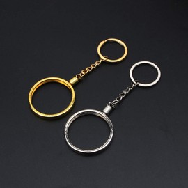 Oilmal Coin Key Ring, Creative 40mm Commemorative Coin Holder Keychain Locket Souvenir Coin Pendant Keychain for Fashion Jewelry