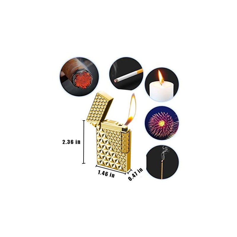 Soft Flame Metal Traditional Cigar Butane Lighter With Adjustable Flame