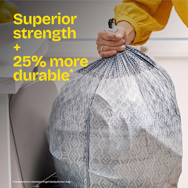 Glad ForceFlex MaxStrength XL Kitchen Trash Bags, 20 Gal, Fresh