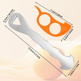 BOXOB 2 Pcs Orange Peelers, Stainless Steel All-in-One Citrus Peeler with Hanging Hole Fruit Peeling Tool for Oranges Tangerines Lemons Grapefruits Practical Kitchen Tool