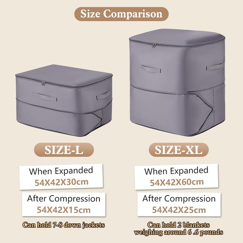 Compression Storage Bags,Ultra Space Saving Self Compression Organizer,Self Compression Storage
