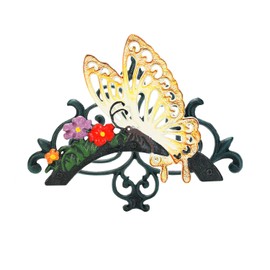Sungmor Cast Iron Garden Hose Holder, Heavy Duty Wall Mounted Hose Hanger, Decorative Butterfly Water pipe Organizer, Hose Reel Rack for Outside, Garden Yard Decor