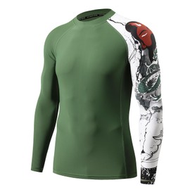 ADOREISM Men's Quick-Dry UPF 50+ Sun Protection Long Sleeve Rash Guard (GuanYu, XL)