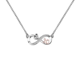 KunBead Infinity 18 inch Love Heart 30 Birthday Pendant Necklace for Mum Daughter Auntie Wife Sister Best Friend Granddaughter for Women