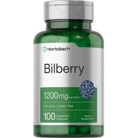 Bilberry Fruit Extract 1200mg | 100 Capsules | Vegetarian, Non-GMO, Gluten Free Supplement | by Horbaach