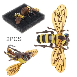 OriGlam 2pcs Bee Fly Fishing kit Lures, Fishing Kit Kit Lures, Bumble Bee Trout Fishing Lures Flyfishing Topwater
