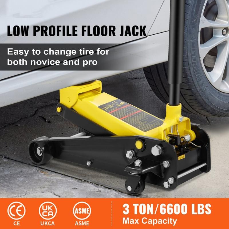 Low Profile Floor Jack 3/2.5 Ton Heavy Steel Single Piston