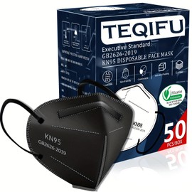 50pcs KN95 Face Mask 5 Layer Cup Dust Safety Masks Filter Efficiency≥95% Breathable Elastic Ear Loops Masks