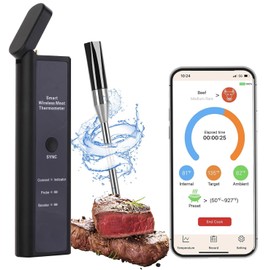 The Original True Wireless Smart Meat Thermometer, 500FT Range WiFi & Bluetooth Digital Connectivity, Meater, Quick Easy APP Control, Dual Sensors, Kitchen Oven Grill BBQ Smoker Rotisserie Air Fryer