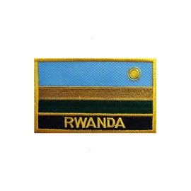 Uijokdef - Parche de bandera de Ruanda para planchar o coser bordado, táctico militar nacional de Ruanda
