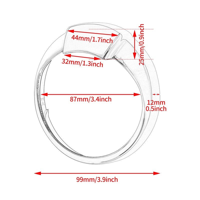 HDBUBALUS Motorcycle 4" Speedometer Trim Ring Bezel Visor Cover for
