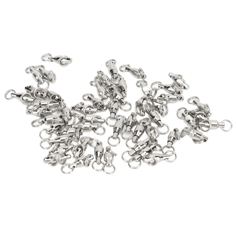 50pcs Ball Bearing Swivels Connector High Strength Stainless Steel Solid