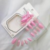 24Pcs Pink Press on Nails Medium Almond Fake Nails with