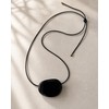 Sunongxin Natural Obsidian Pebble Pendant Necklace