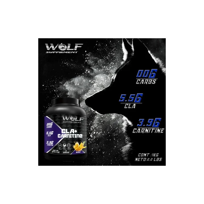 Cla Carnitina 1kg Wolf Suplements Pre Entreno 100servicios