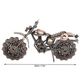 Hztyyier Motocicleta Modelo Vintage Bronce Motocicleta Adornos con Cadena de Cadena para Motocicleta Colección Regalo de cumpleaños Decoración de Escritorio para el hogar