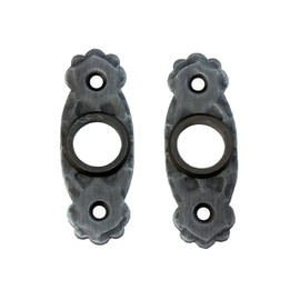 UHRIG Set of 2 Oval Wrought Iron Rosette for Door Handles, Rosettes for Door Handle on e.g. Front Doors, Room Doors, Gates etc.