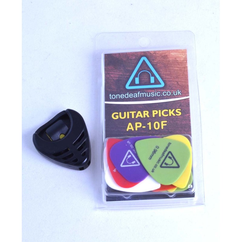 Tone Deaf Music Guitar Plectrums with Pick Holder (Pack of