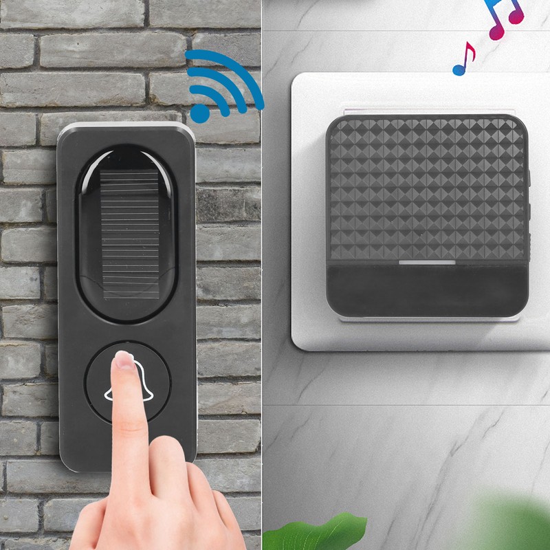 Wireless Door Bell Solar Powered Waterproof Intelligent Doorbell Set