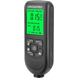 Abizarch Paint Thickness Gauge Meter Fe/NFe Probe Coating Thickness Gauge Professional Multifunctional Car Paint Depth Gauge Test Precise HW-300PRO for Car Automatic Detection(black) (black)