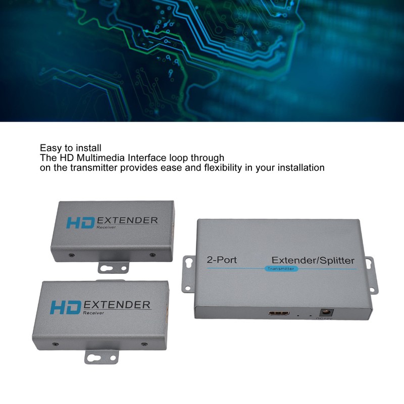 HD Multimedia Interface Extender Splitter 1x2 1080P 60Hz Extending 164ft