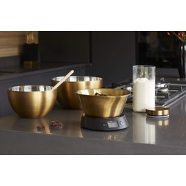 MasterClass Stainless Steel Bowl, Mixing Bowl, Salad and Shareable Dishes, 24 cm, Brass Effect