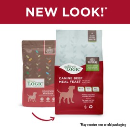 NATURE'S LOGIC Dry Dog Food - 100% Natural - No Synthetics - for All Ages, Sizes, Breeds - Free from Common Allergens, High Protein - Beef Meal Feast, 13lbs