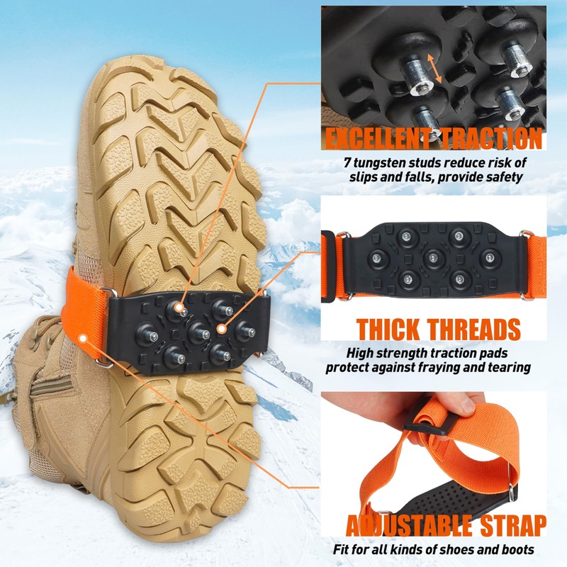 Ice Cleats Snow Traction Cleats for Walking on Snow and