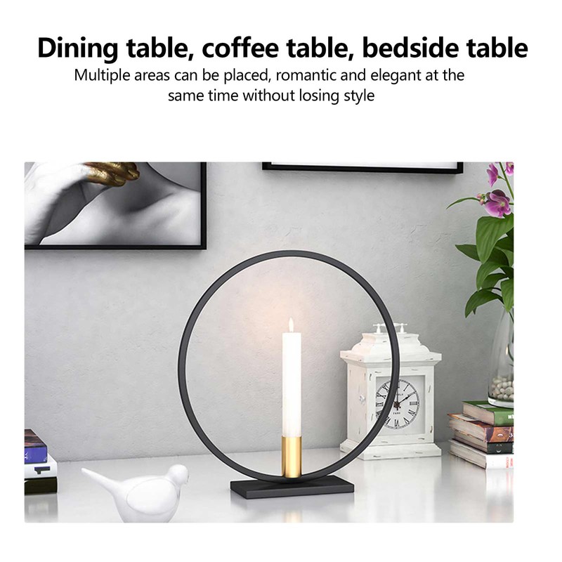 Simple Round Candle Holder Wrought Iron Home Candlestick for Dinner