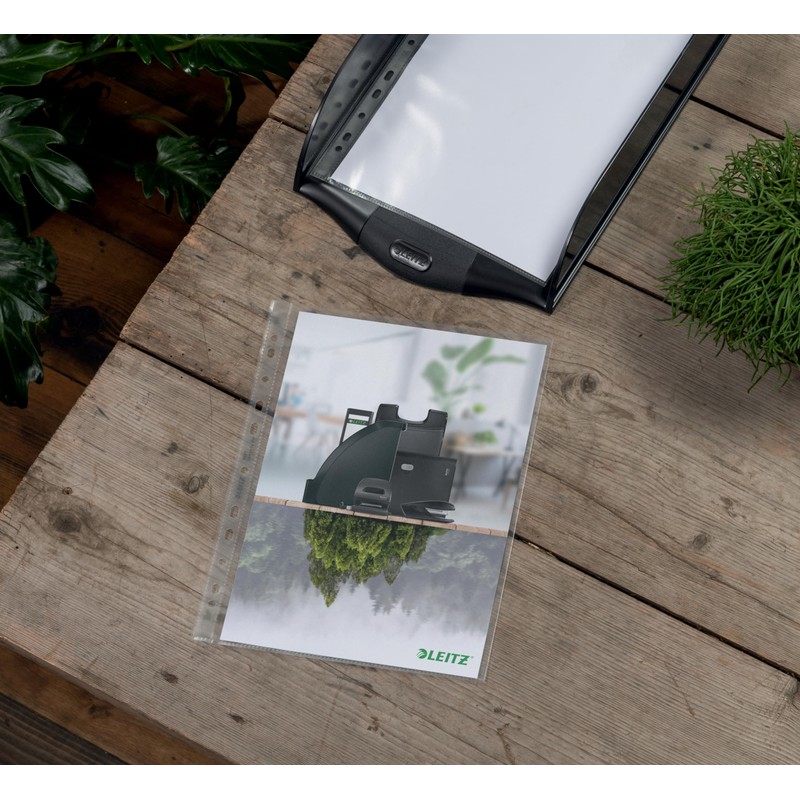 Leitz economy document wallet a4 colourless pp grained waterproof pack