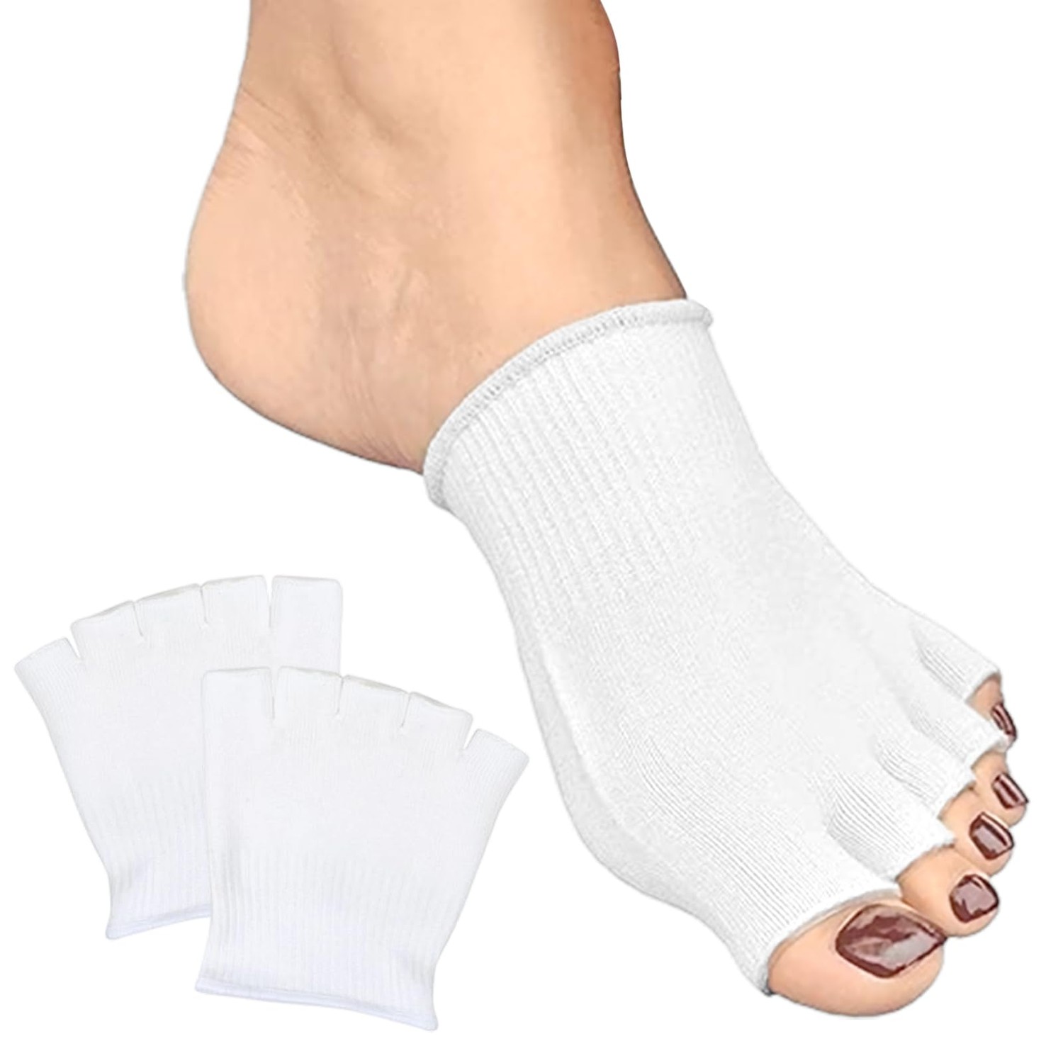 Gel-Lined Compression Toe Separator Socks,Toe Alignment Socks, Relieves ...