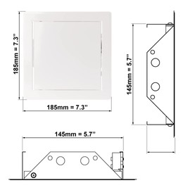 Inspection Door Snap Lock Inspection Door Maintenance Flap Steel Pressure Door Opener Maintenance Door White (150 x 150 mm with Pressure Lock)