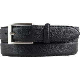 BELTINGER Italian Suit Belt 30mm Wide Mens Suit Belt Trouser Belt Textured Leather Buckle Silver, black, silver