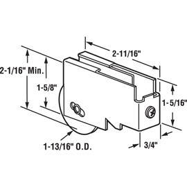 Prime-Line Products D 1726 Sliding Door Roller Assembly with 1-13/16-Inch Steel Ball Bearing