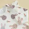 JLKGICF Newborn Baby Girl Easter Outfit Bunny Ruffle Long Sleeve