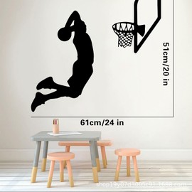 Basketball Stuff Inspirational Wall Decals for Boys Bedroom, Basketball Stickers Basketball Room Decor Wallpaper Sports Decor for Boys Bedroom
