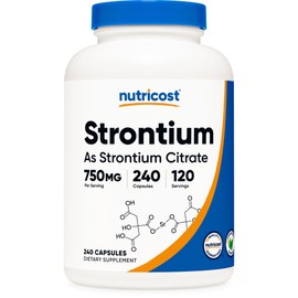 Nutricost Strontium Capsules 750mg, 240 Capsules - Vegetarian, Non-GMO, Gluten Free