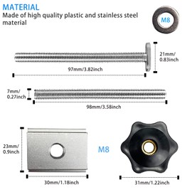 4 Set / 14 Pcs T-Track Clamps M8 T Slot Nut T-Track Sliding Nut,Two Specifications Of Nuts (T Type, Straight Type), T-Track Accessories,For Woodworking Tool Slot Fastener