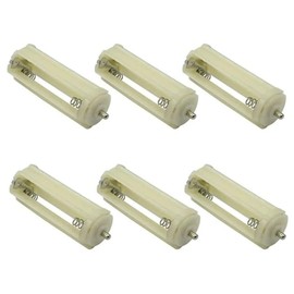 bnafes Cylindrical Battery Holder Battery Storage Case for 3 x 1.5V AAA Batteries Flashlight Torch Beige - (6 Pcs)
