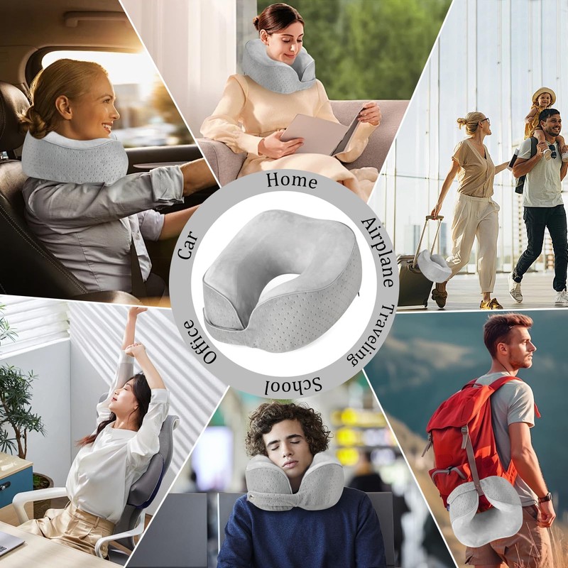 Gosider Travel Pillow Breathable Airplane Neck Pillow Memory Foam Neck