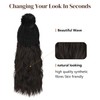 Flufymooz Beanie Wig, Hat Hair Extension Long Wavy Curly Black