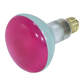 Satco 75BR30/PK Incandescent Reflector, 75W E26 BR30, Pink Bulb