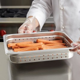 TrueCraftware-Half Size 2-1/2" Deep Perforated Stainless Steel Anti-Jamming Steam Pan 24 Gauge- Chafing Steam Food Pan Anti-Jam Steam Table Hotel Pan for Restaurant Family Events Personal Catering Use