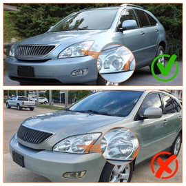 DuYouG- For Lexus RX330 RX350 RX400h 2004-2009 HID+Halogen Headlights Headlamps Assembly W/O AFS Replacement Right Passenger Side Black Housing Clear Lens