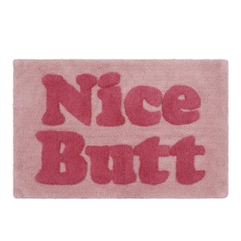 Jessica Simpson Cotton Bath Rug, Premium Overtufted Bathroom Rug, Machine Washable Decor, 20"x32", Nice Butt, Pink