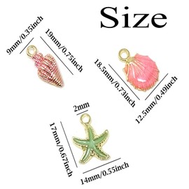 30 Pieces Hanging Jewellery Pendant Alloy, Shell Pendant, Shell Starfish Charms for Jewellery, Alloy Metal Shell Pendant for DIY Jewellery Making Necklace Bracelet Earring Necklace, Stainless Steel