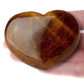 XIANNVXI 45mm 1.8" Tiger Eye Healing Crystals Heart Stones 100% Natural Crystals Gemstones Polished Love Puff Palm Stones Reiki Crystal Gifts