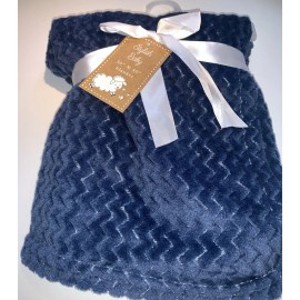 Stylish Baby NEW Stylish Baby Soft Flannel Fleece Baby Infant Throw Blanket Dark Blue Zigzag